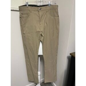 Denali Mens Performance Stretch Hiking Pants Khaki Tan 36x30 Nylon Spandex